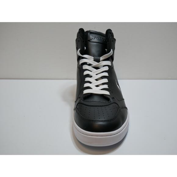 NEW POLO RALPH LAUREN COURT LEATHER HIGH TOP BLACK SNEAKER SHOES MENS SIZE - 10 - Picture 12 of 16